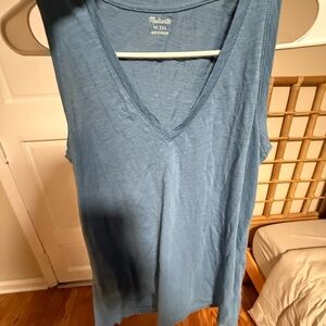 Madewell Women's Slate Blue V-Neck Tank Top